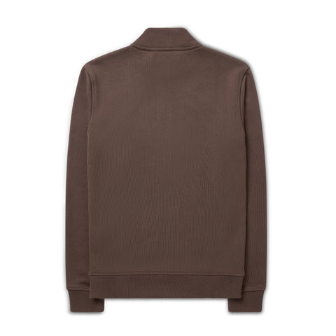 Mens Heavy 100% Cotton Quarter-Zip in Brown - Crow and Jester
