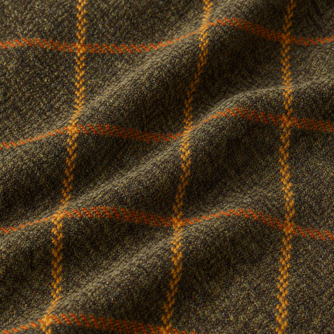 100% wool, British milled window pane check tweed