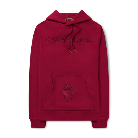Mens Heavy 100% Cotton Pullover Hoodie in Rumba Red - Crow and Jester