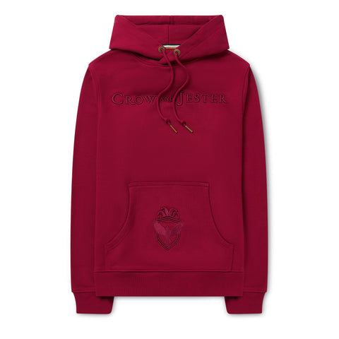 Mens Heavy 100% Cotton Pullover Hoodie in Rumba Red - Crow and Jester