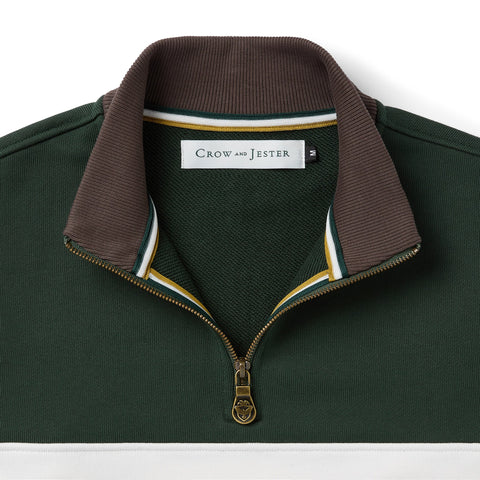 Mens Heavy 100% Cotton Rugby Quarter-Zip - Crow and Jester