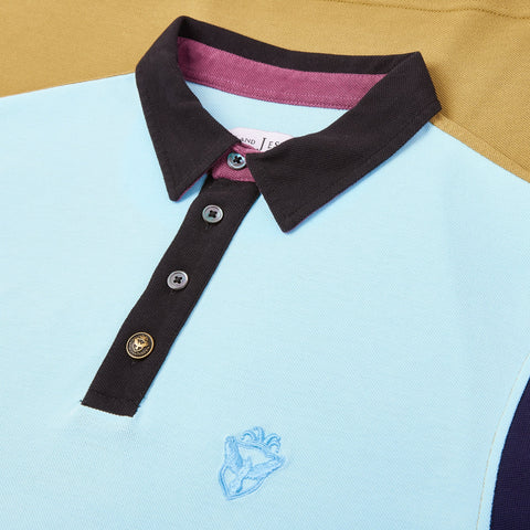 Mens Multi - Coloured Long Sleeve Polo - Crow and Jester