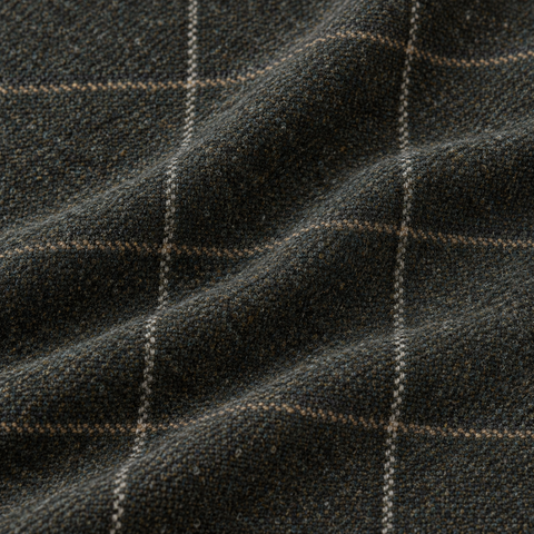 100% wool, British milled window pane check tweed