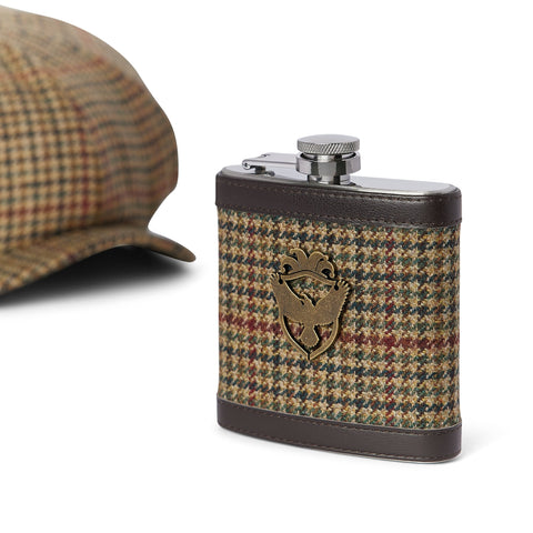 Tweed Hip Flask - Crow and Jester