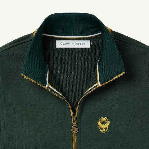 Brass YKK zipper with embossed emblem